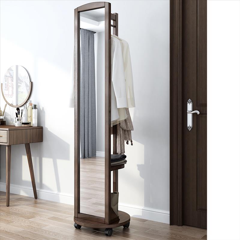 Multi-function Walnut Coat Tree with Dressing Mirror